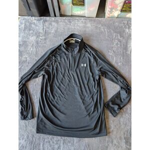Under Armour Mens HeatGear Loose Fit Quarter Zip Pullover Black Large L